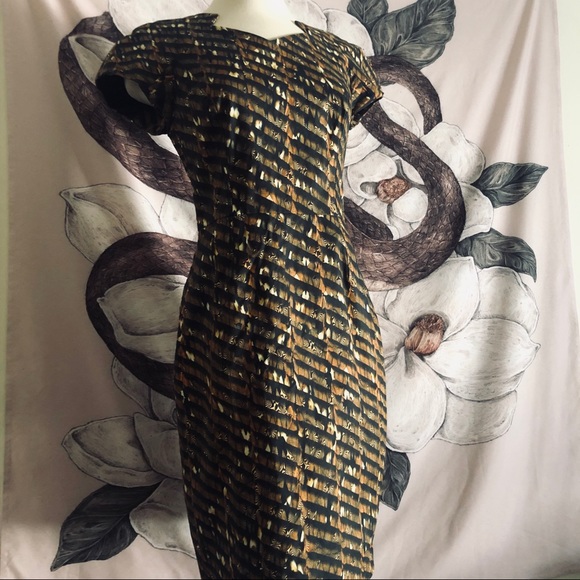 TED BAKER - Cap Sleeve Midi Sheath w/ Pockets - Picture 2 of 6
